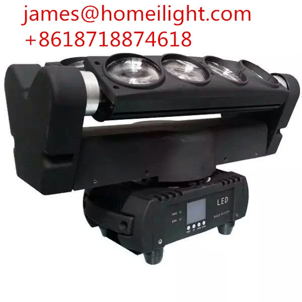 Stage Light RGBW Beam LED Moving Head Spider 8 Eyes Light DMX512 Channel Double Head Party