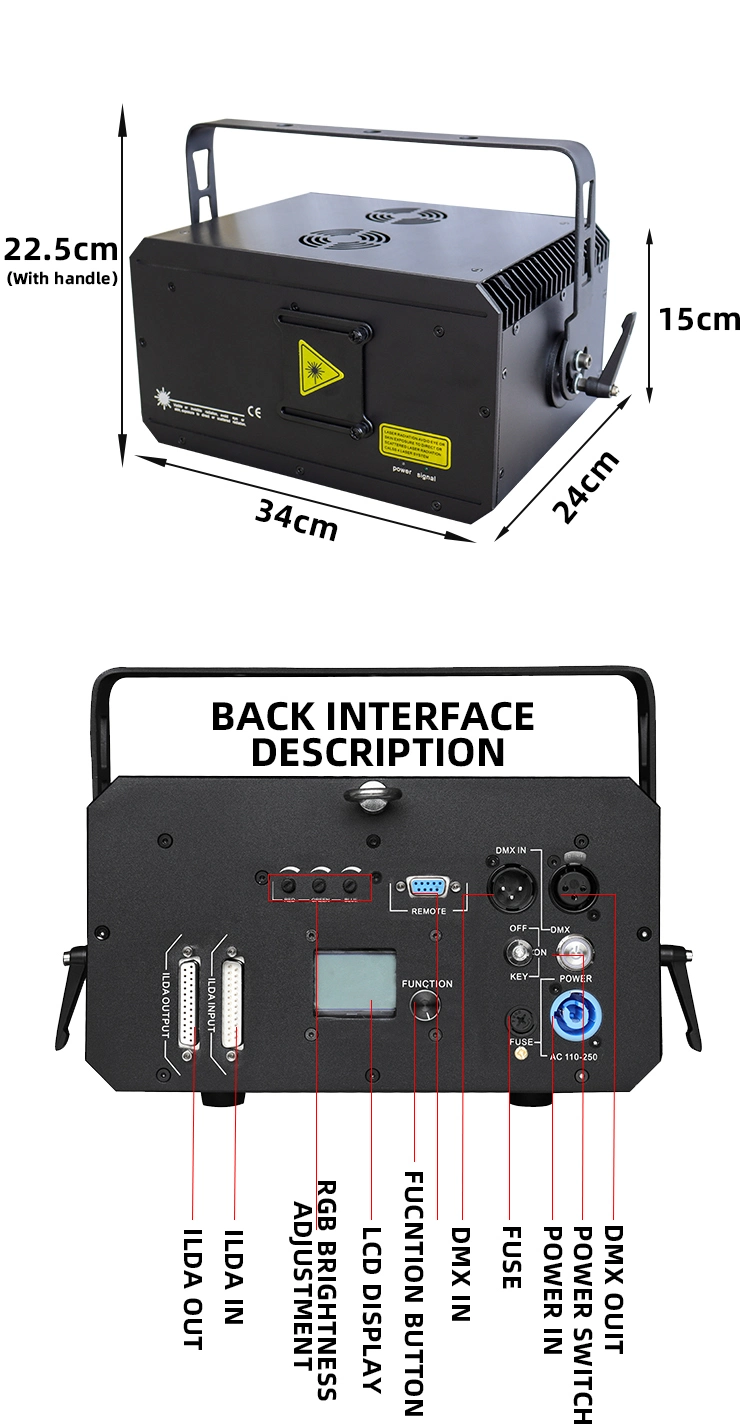 New RGB 3W Stage Nightclub Full-Color Animation Laser Light with Ce Certification (economic version)