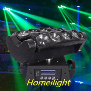 Stage Light RGBW Beam LED Moving Head Spider 8 Eyes Light DMX512 Channel Double Head Party
