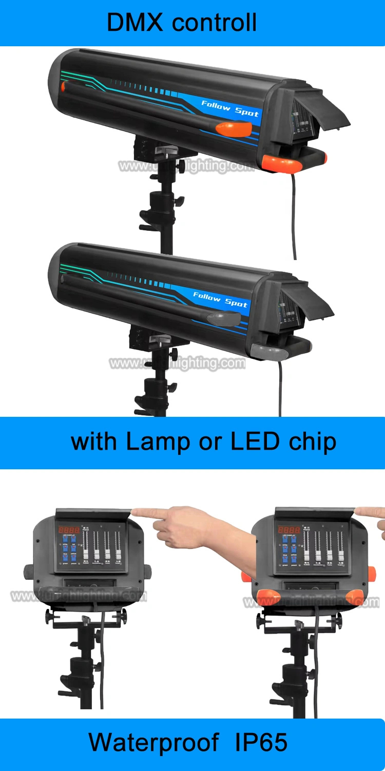 New 4 DMX Channels LED Chip or Discharge Lamp Follow Spot Light Best Discount Price 120-150meters